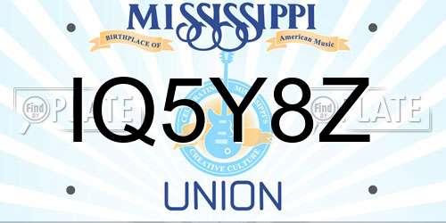 IQ5Y8Z Mississippi License Plate