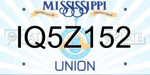IQ5Z152 Mississippi License Plate
