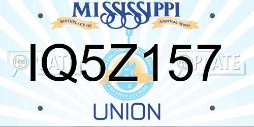 IQ5Z157 Mississippi License Plate