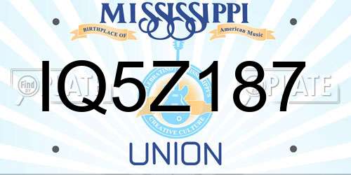 IQ5Z187 Mississippi License Plate