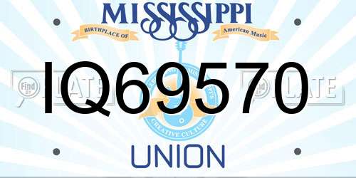 IQ69570 Mississippi License Plate
