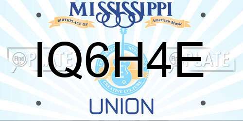 IQ6H4E Mississippi License Plate