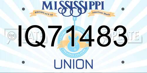 IQ71483 Mississippi License Plate