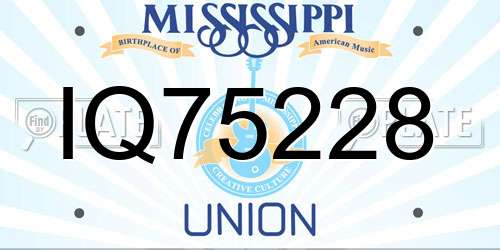 IQ75228 Mississippi License Plate