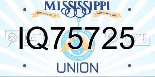 IQ75725 Mississippi License Plate