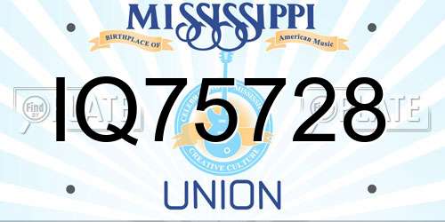 IQ75728 Mississippi License Plate