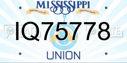 IQ75778 Mississippi License Plate