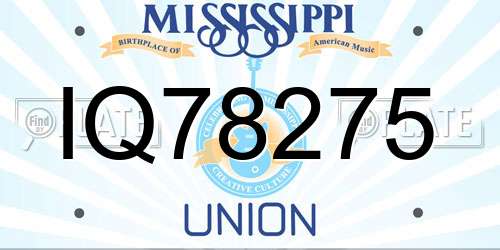 IQ78275 Mississippi License Plate