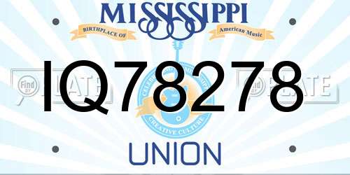IQ78278 Mississippi License Plate