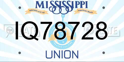 IQ78728 Mississippi License Plate