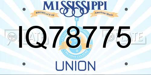 IQ78775 Mississippi License Plate