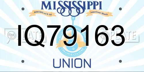 IQ79163 Mississippi License Plate