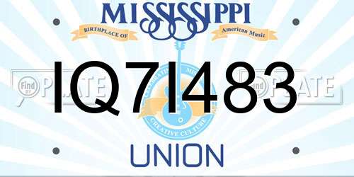 IQ7I483 Mississippi License Plate