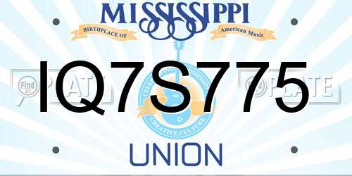 IQ7S775 Mississippi License Plate