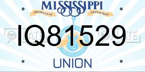 IQ81529 Mississippi License Plate