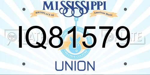 IQ81579 Mississippi License Plate