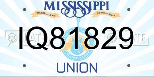 IQ81829 Mississippi License Plate