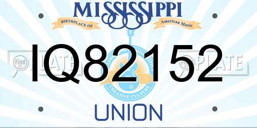 IQ82152 Mississippi License Plate