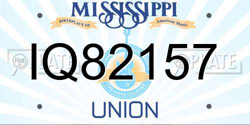 IQ82157 Mississippi License Plate