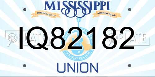 IQ82182 Mississippi License Plate