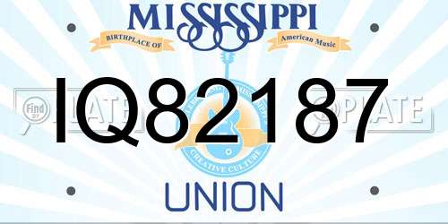 IQ82187 Mississippi License Plate