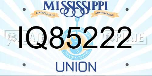 IQ85222 Mississippi License Plate