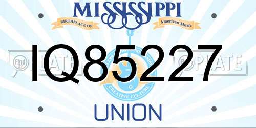 IQ85227 Mississippi License Plate
