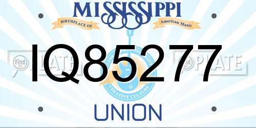 IQ85277 Mississippi License Plate