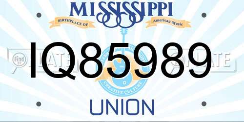 IQ85989 Mississippi License Plate
