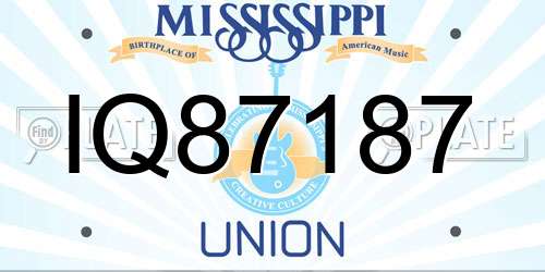 IQ87187 Mississippi License Plate