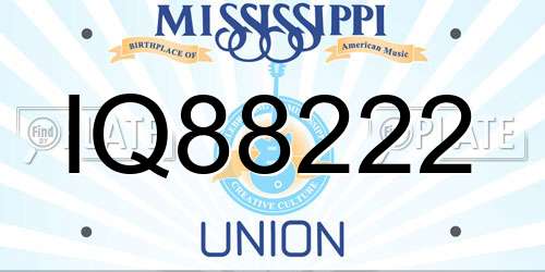 IQ88222 Mississippi License Plate