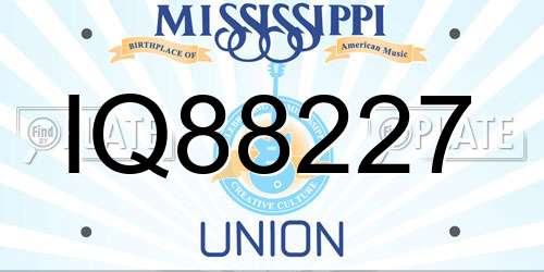 IQ88227 Mississippi License Plate
