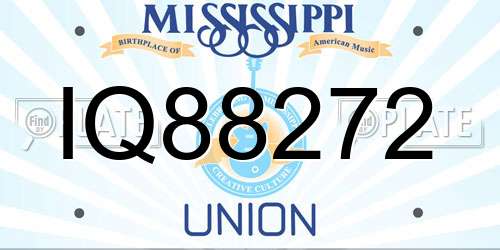 IQ88272 Mississippi License Plate