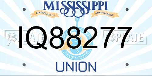 IQ88277 Mississippi License Plate
