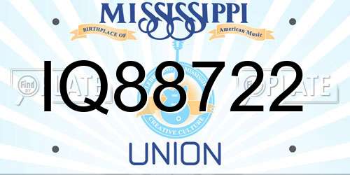 IQ88722 Mississippi License Plate