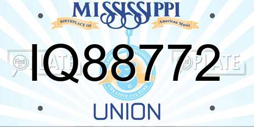 IQ88772 Mississippi License Plate