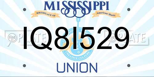 IQ8I529 Mississippi License Plate