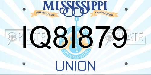 IQ8I879 Mississippi License Plate