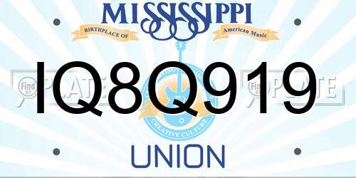 IQ8Q919 Mississippi License Plate