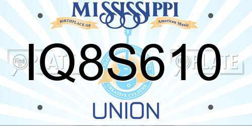 IQ8S610 Mississippi License Plate