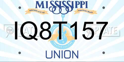 IQ8T157 Mississippi License Plate