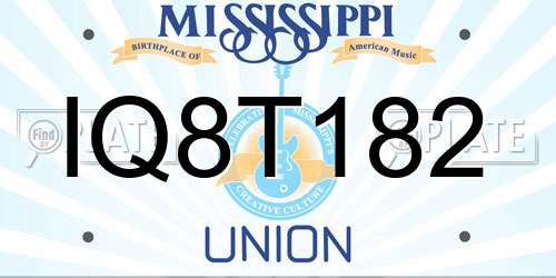 IQ8T182 Mississippi License Plate