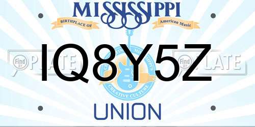 IQ8Y5Z Mississippi License Plate