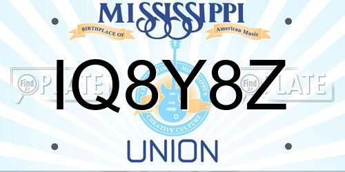 IQ8Y8Z Mississippi License Plate