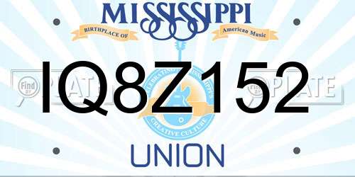 IQ8Z152 Mississippi License Plate