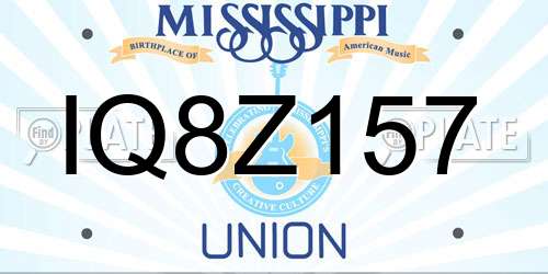 IQ8Z157 Mississippi License Plate