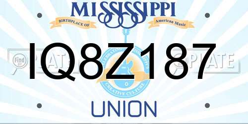 IQ8Z187 Mississippi License Plate
