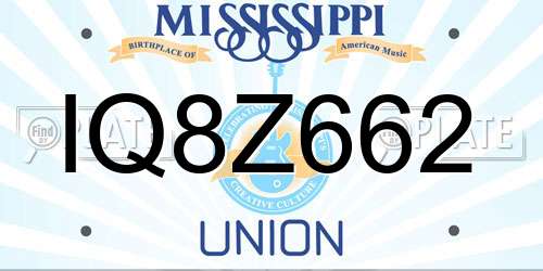 IQ8Z662 Mississippi License Plate