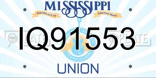 IQ91553 Mississippi License Plate