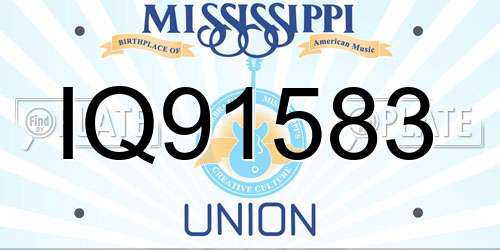 IQ91583 Mississippi License Plate